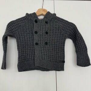 Burberry Charcoal Double-Breasted Kids Sweater